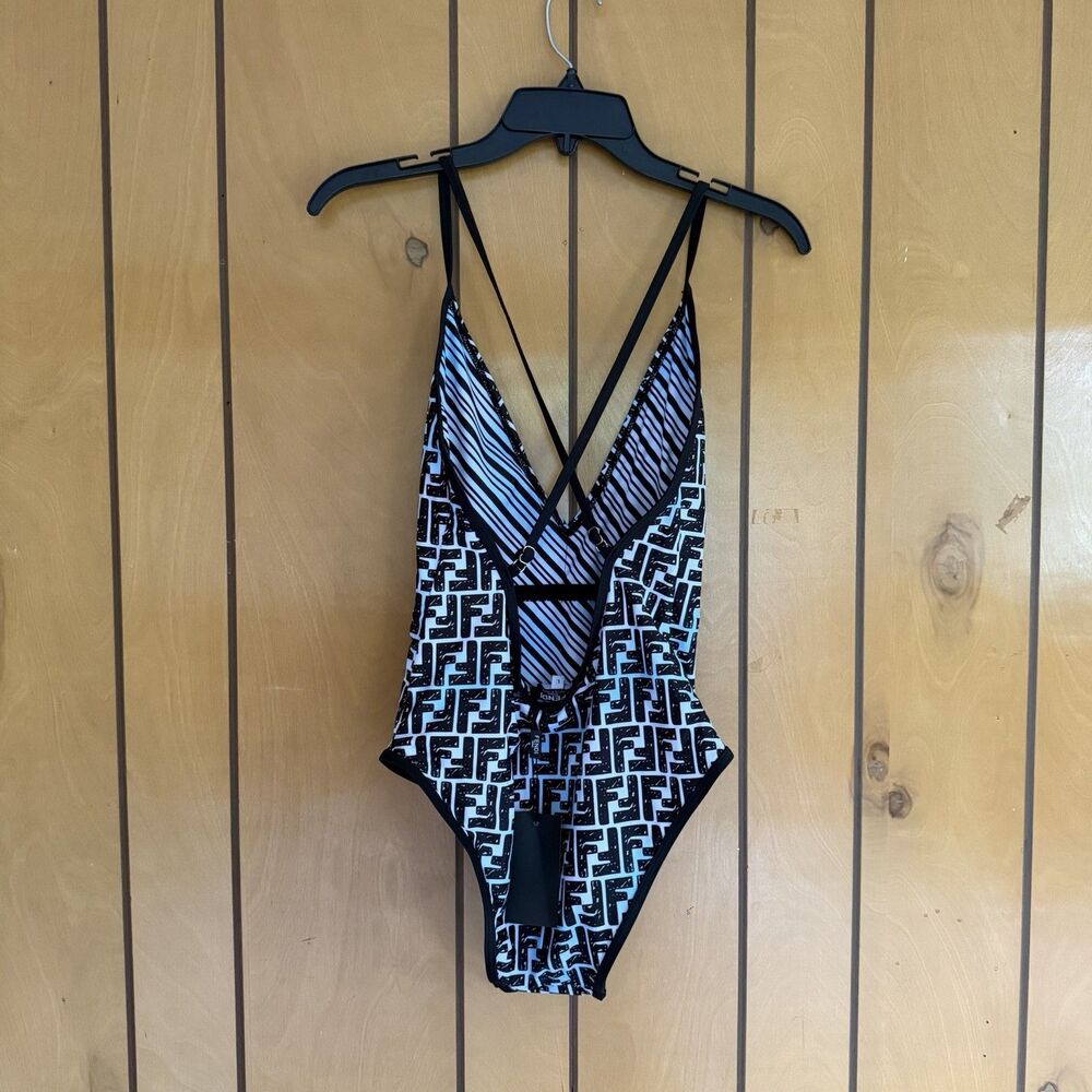 NWT Fendi X Joshua Vides Ff Print Swimsuit In Blue Womens Large One Piece Bikini - Picture 5 of 7